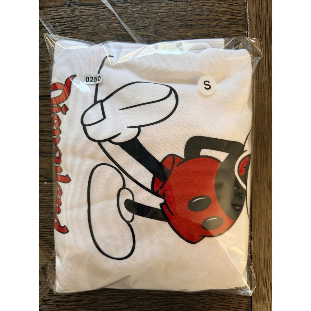 Disney Mickey Mouse Disneyland White Graphic Crewneck Sweatshirt Small Raglan - Picture 6 of 6